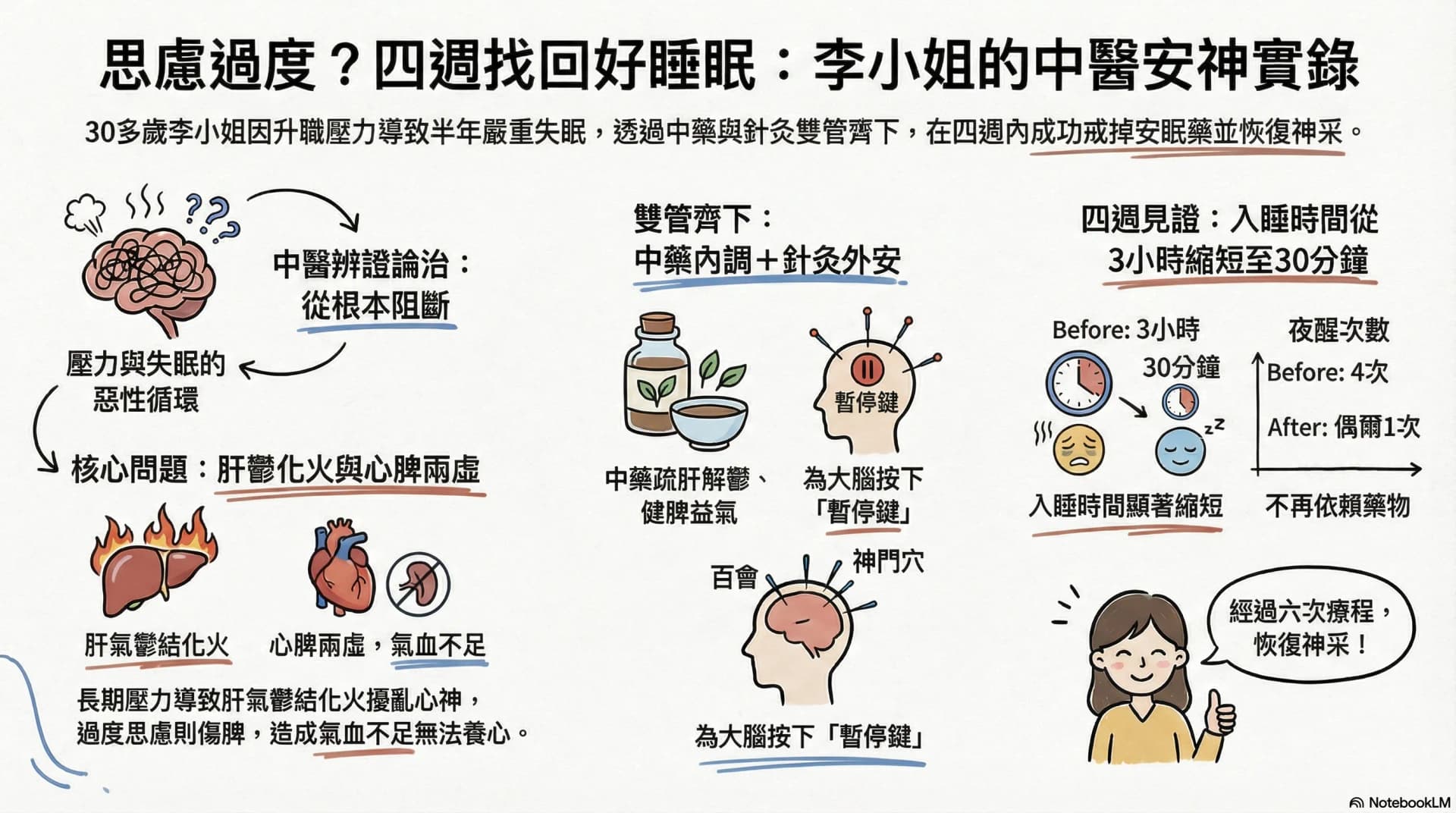 思慮過度、夜夜難眠——李小姐的中醫安神調理實錄