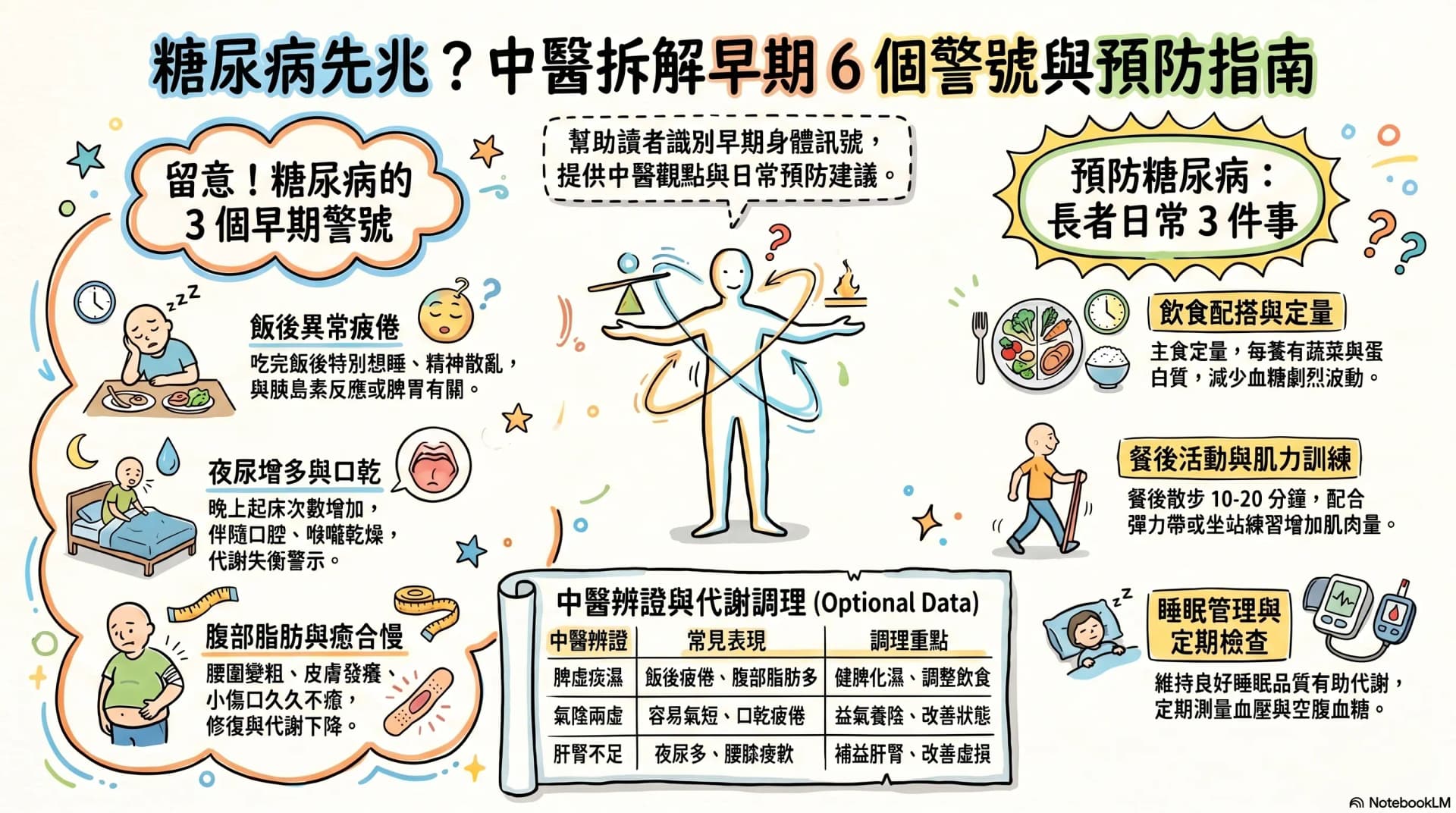 飯後容易疲倦、夜尿多,是糖尿病先兆嗎?中醫拆解 6 個早期警號、檢查與預防方法