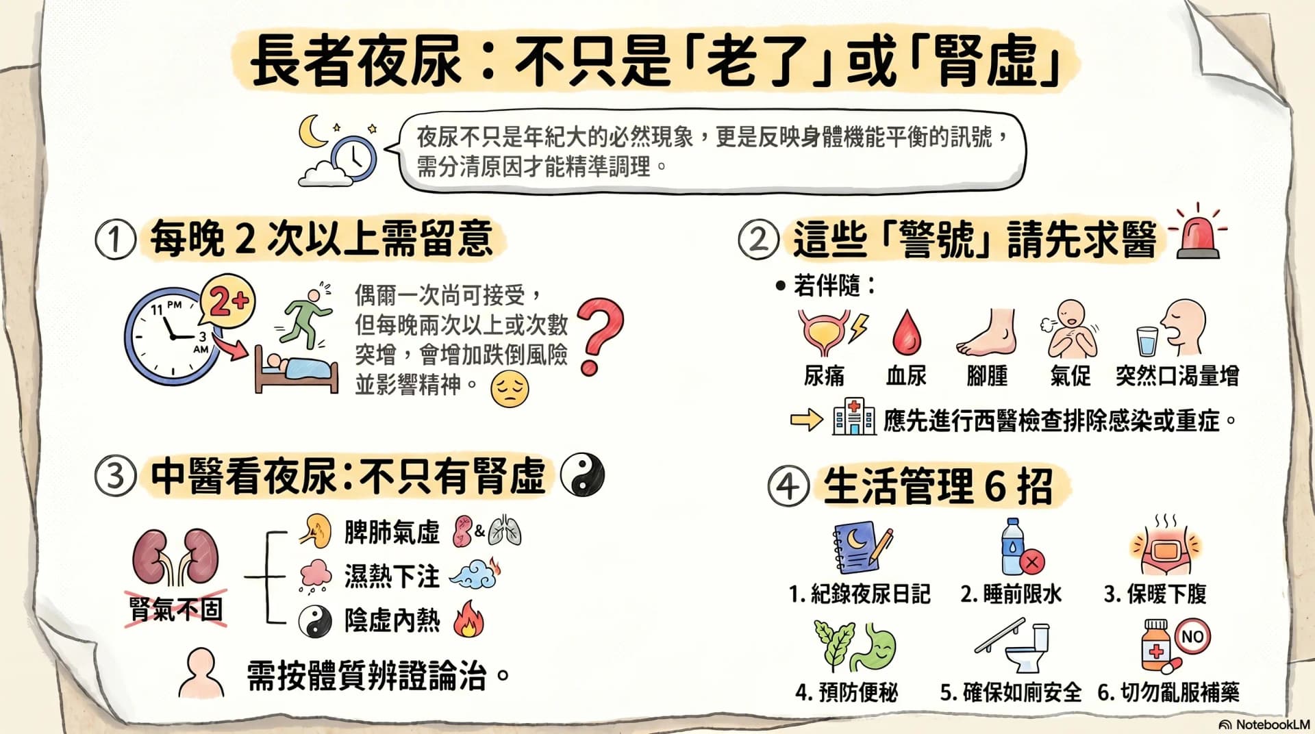 長者夜尿多是否正常?中醫拆解常見原因、求醫警號與調理方向