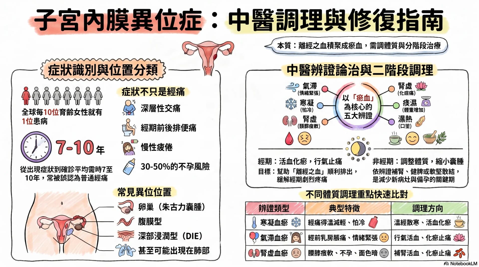 子宮內膜異位症成因與中醫處理:經痛、不孕、性交痛