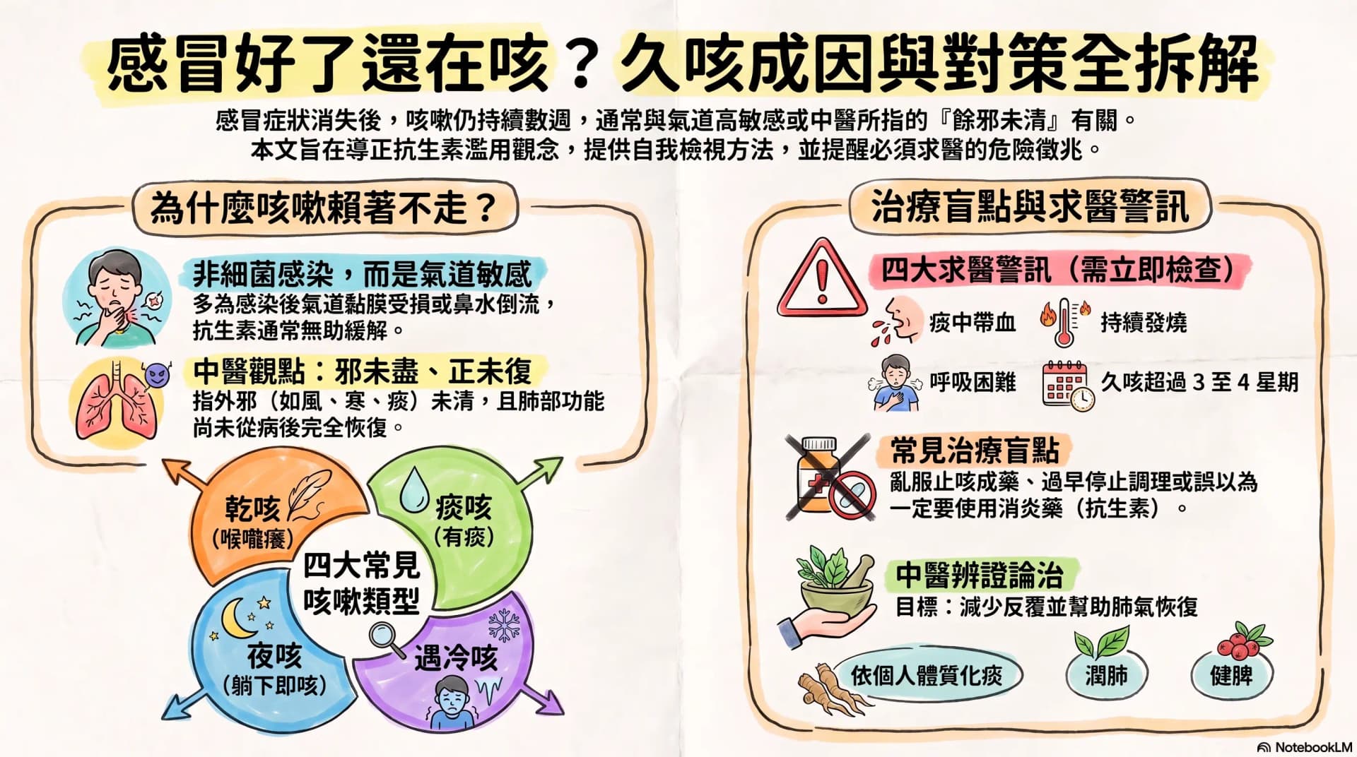 感冒痊癒,咳嗽不斷尾、久咳不止?