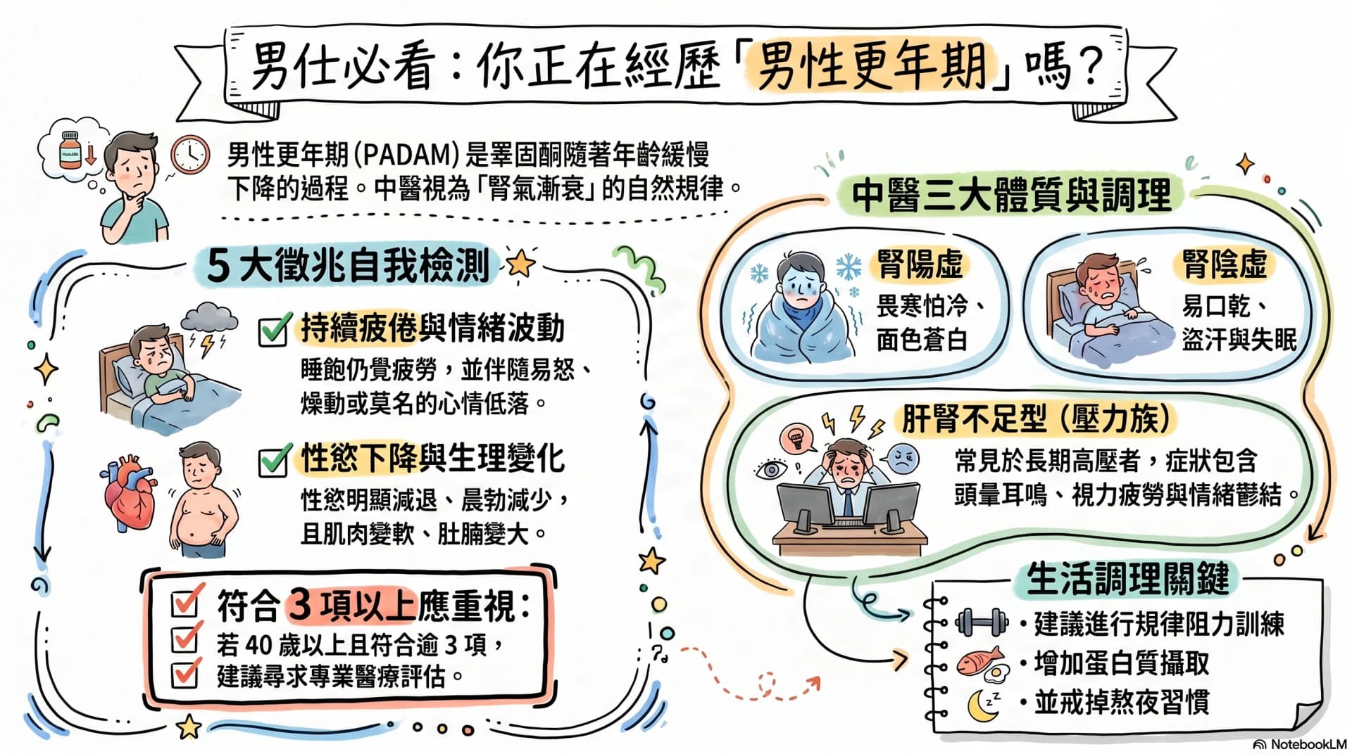 男性更年期中醫拆解:40 歲以上男士 5 大徵兆