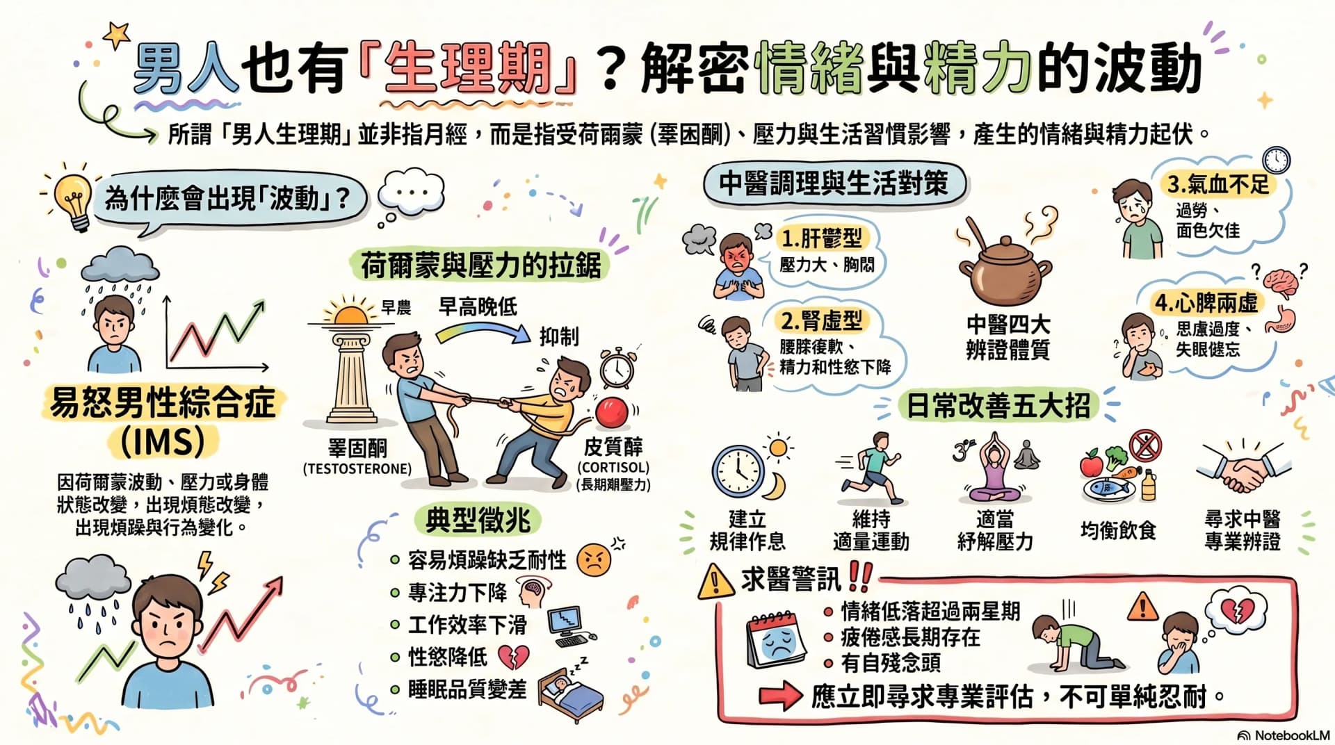 男人也有生理期?中醫解析男性情緒波動、疲倦與荷爾蒙變化,附 5 個紓緩方向