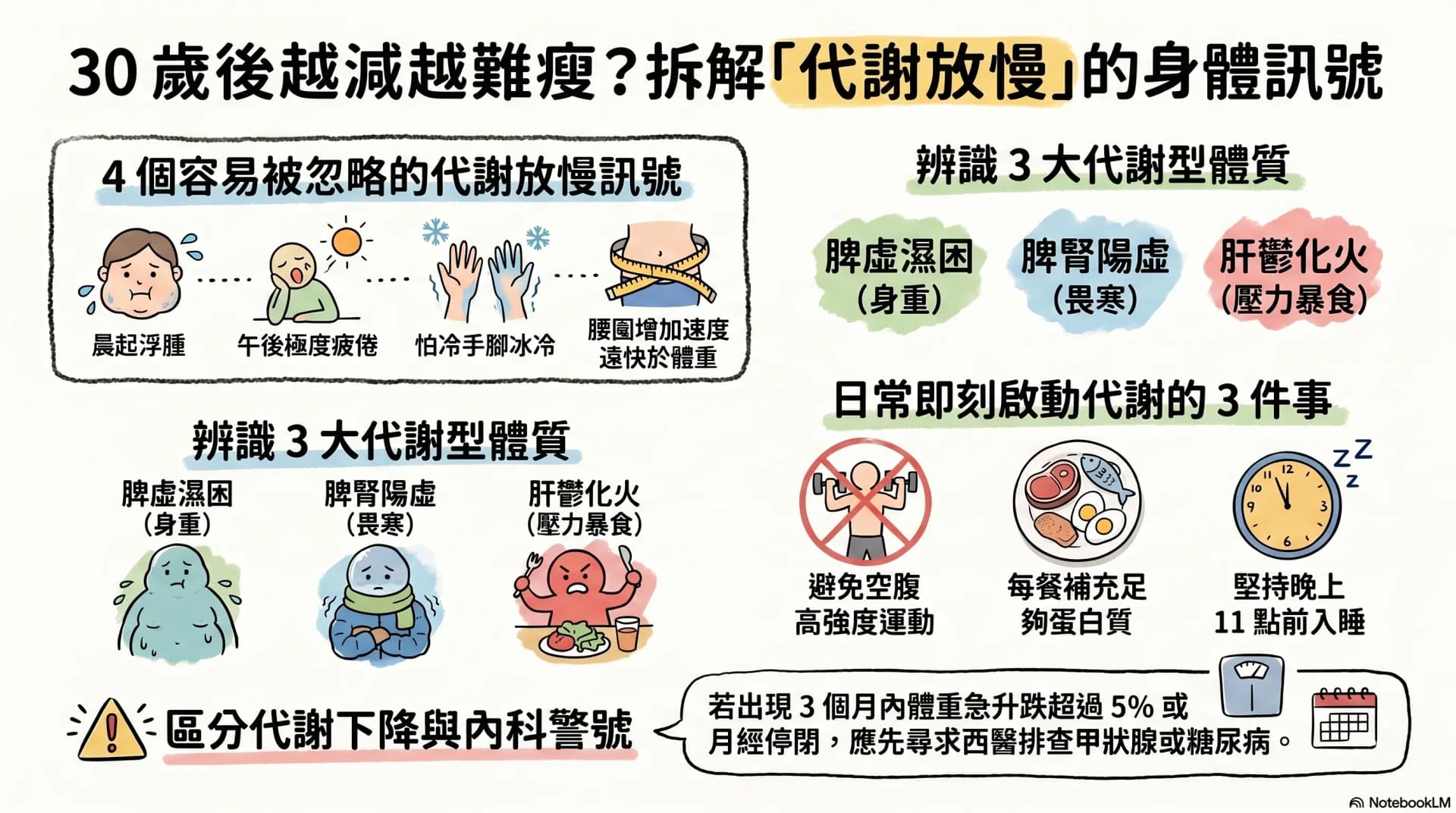 30 歲後越減越難瘦?中醫拆解 4 個代謝放慢的身體訊號與調理方向