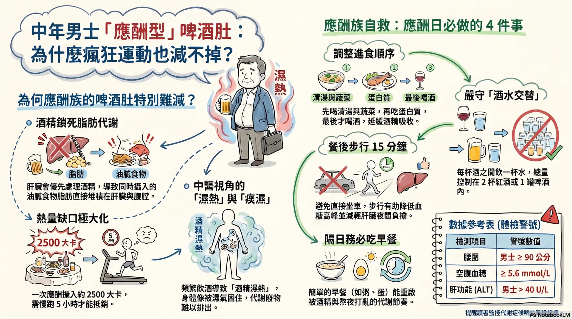 中年男士啤酒肚減不下來?中醫個案拆解應酬族與內臟脂肪
