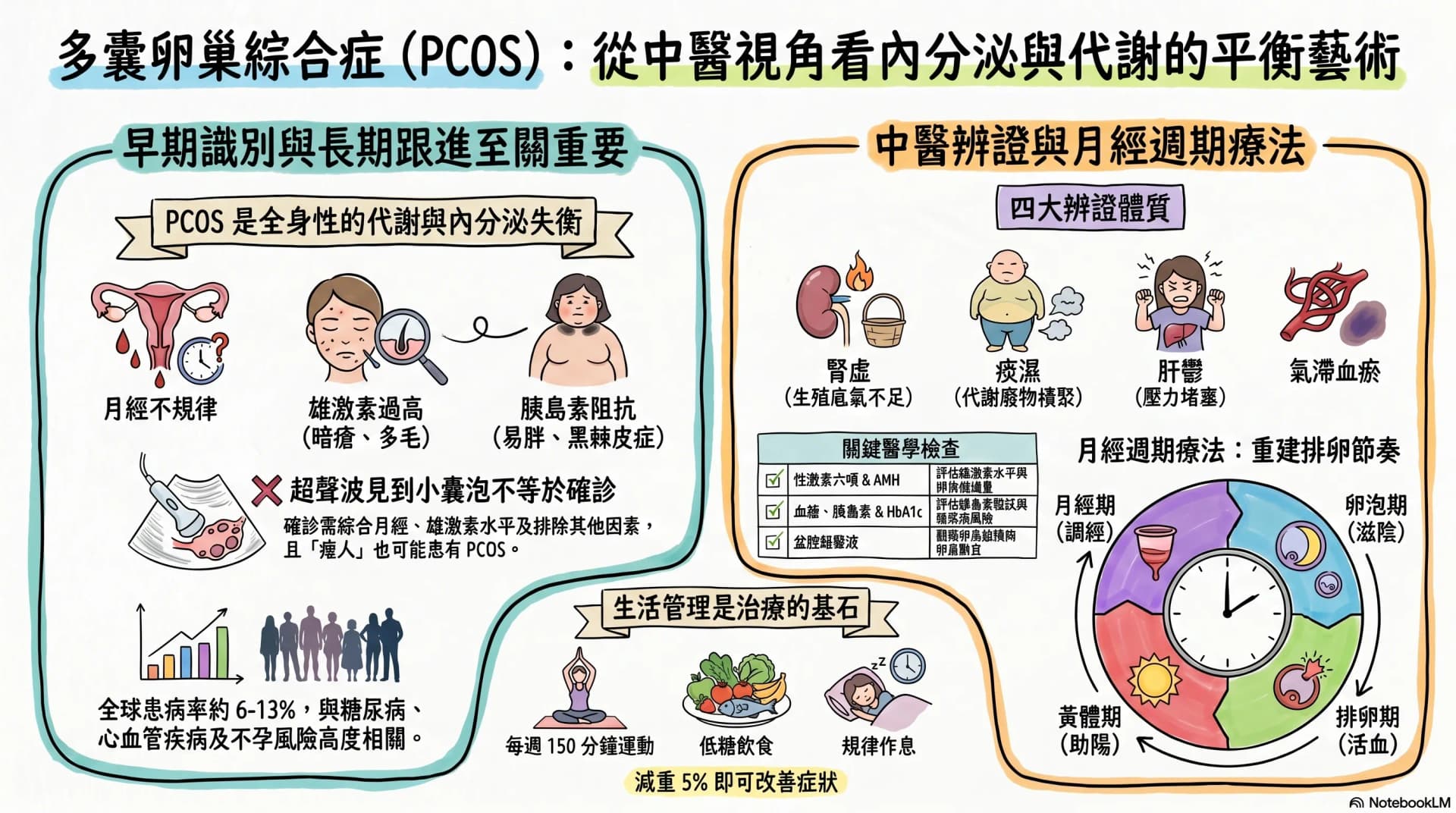 多囊卵巢綜合症(PCOS)成因與中醫處理:月經、體毛、暗瘡、不孕的中醫調理