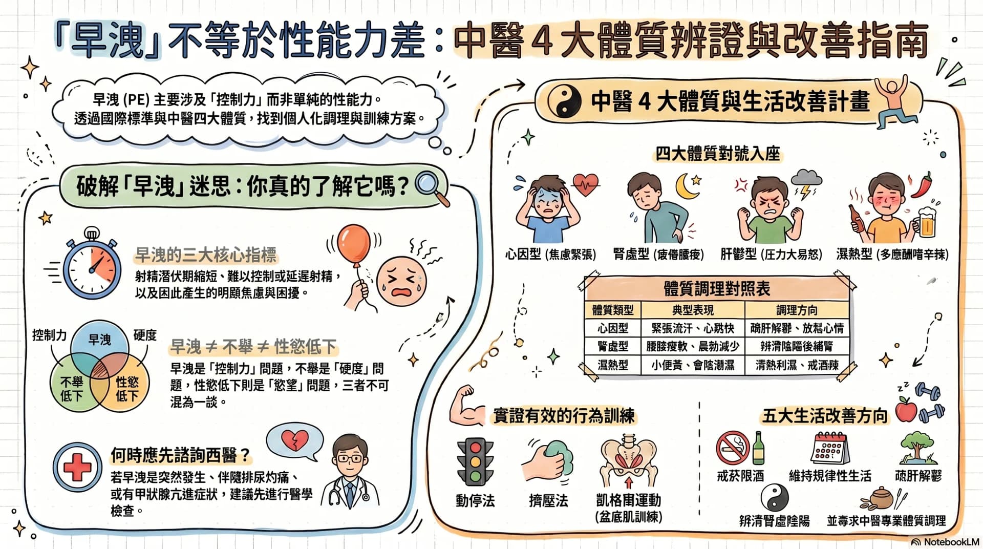早洩不等於性能力差:中醫拆解 4 大體質及改善方向