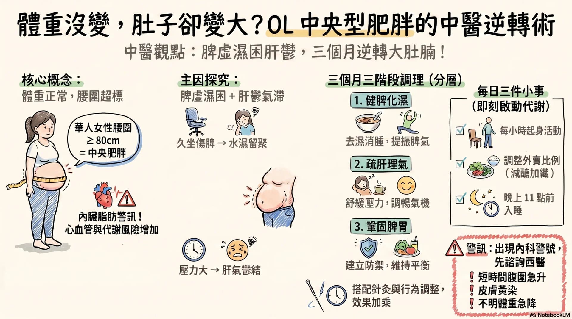 體重沒變,肚子卻變大?OL 中央型肥胖的中醫逆轉術