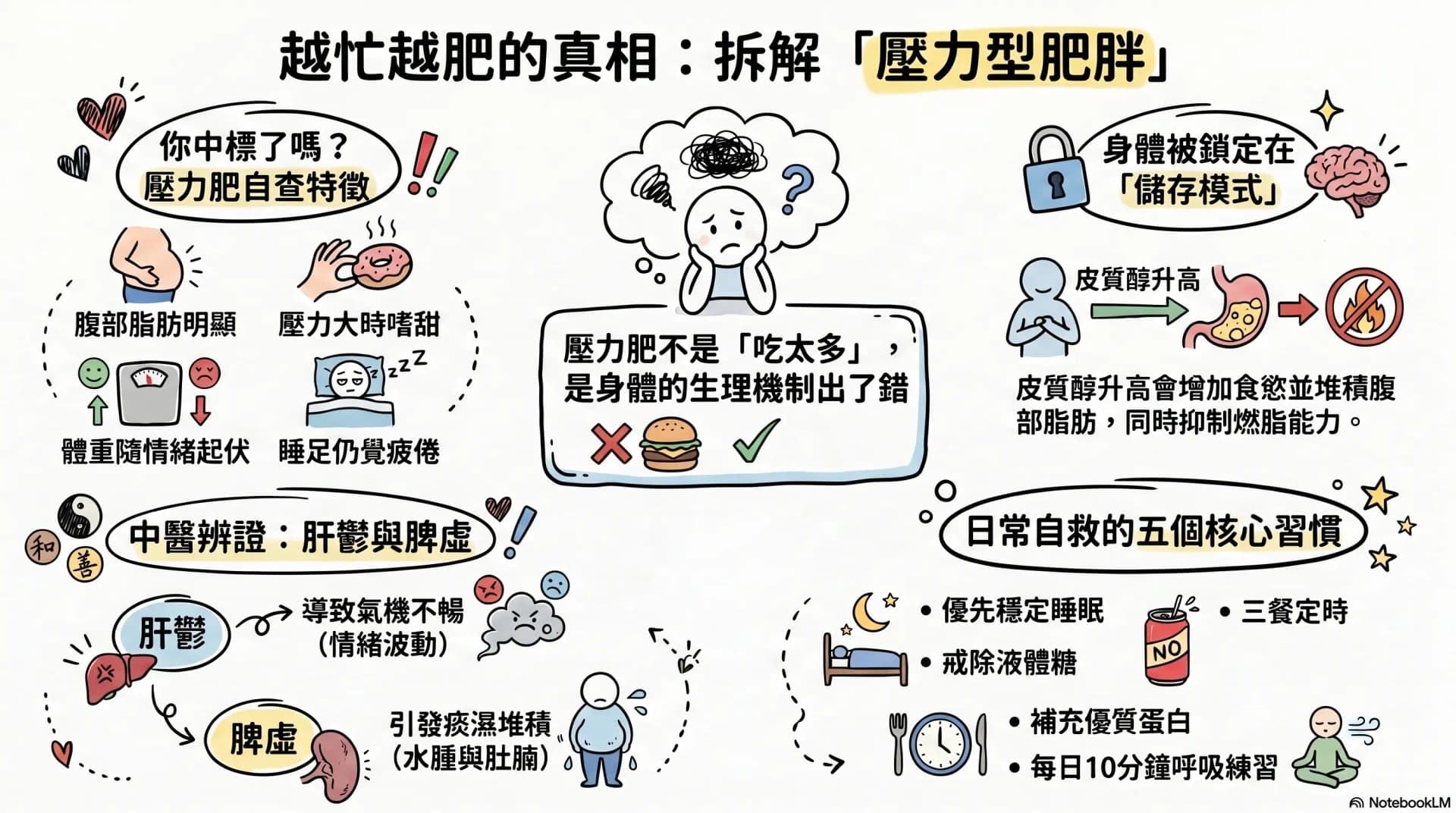 一忙就肥,一放假更肥?中醫拆解壓力型肥胖的常見機制與調理方向